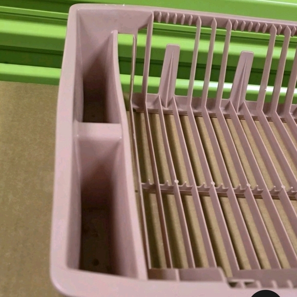 Vintage Pink Dish Drying Rack Set - Picture 6 of 9